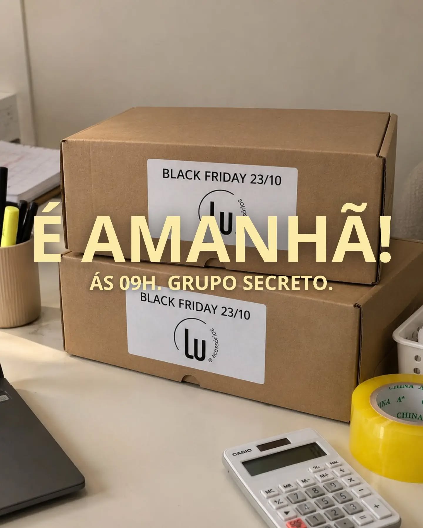 É AMANHÃ! ⏰🤍  A nossa ação de Black Friday no atacado começa amanhã, às 09h, no grupo secreto.  Se você ainda não entrou, esta é a sua última chance. Fale com sua consultora ou comente aqui.  #blackfriday #atacado #luacessorios #semijoias #revendedora